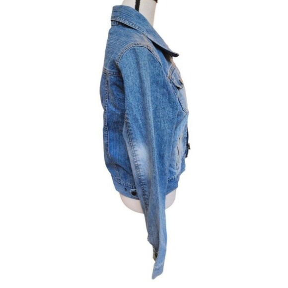 Hamsa Gold Patch Denim Jacket Size Small Marianne Protection Hand Of Fatima - Picture 4 of 9